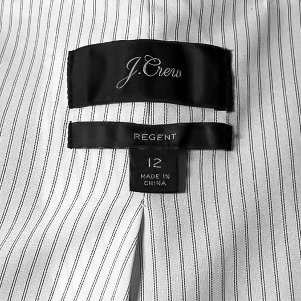 J Crew Regent Blazer Womens 12 Black Wool Stretch Twill One Button Career Jacket - Picture 3 of 10